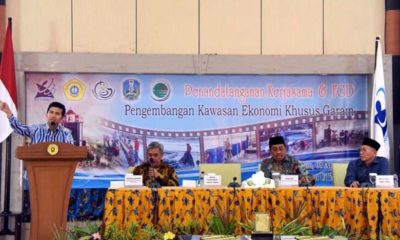 Wagub Jatim saat membuka Penandatanganan Kerjasama dan Forum Group Discussion (FGD) KEK Garam di Universitas Trunojoyo Madura