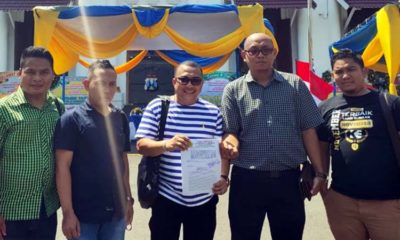 OPTIMIS : M Sa’i Rangkuti, SH.,MH, Beni Syahputra, SH, Rahmad Makmur, SH.,MH dan Sonang Basri Hasibuan, SH.MH, Masing-Masing Para Pengacara di Law Office M. Sa’i Rangkuti & Assosiates, usai meminta perlindungan hukum dan melapor ke Polrestabes Surabaya (fan)