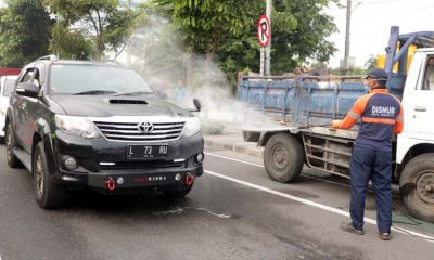 Salah satu posko di titip akses pintu masuk Kota Surabaya