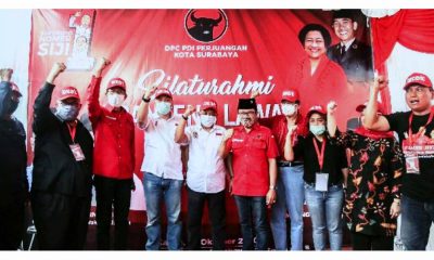 DEKLARASI - Sejumlah kader senior PDI Perjuangan dan aktivis Promeg menggelar deklarasi pemenangan pasangan Eri Cahyadi - Armuji