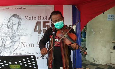Jelang Peringatan Hari Pahlawan, Seniman Surabaya Mainkan Musik Biola 45 Jam Nonstop