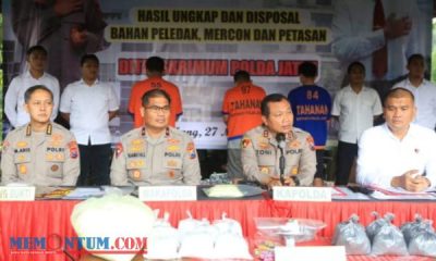 Ditreskrimum Polda Jatim Sita 231 Kg Petasan berikut Tiga Pelaku mulai Pemodal hingga Peracik Bahan Petasan